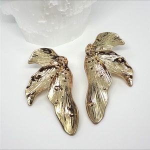 Gold Lotus Flower Earrings